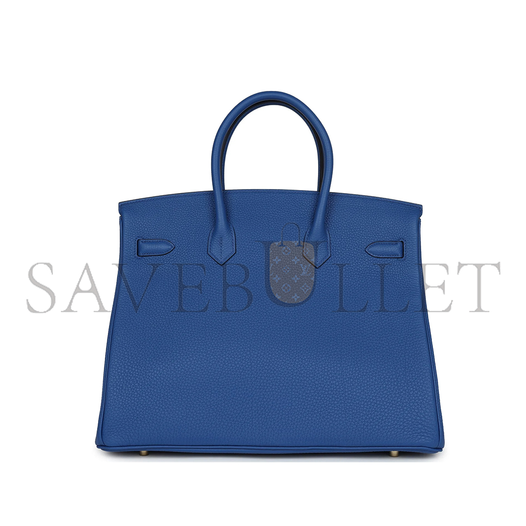 H**mes birkin 35 bleu royal togo gold hardware (35*28*18cm)